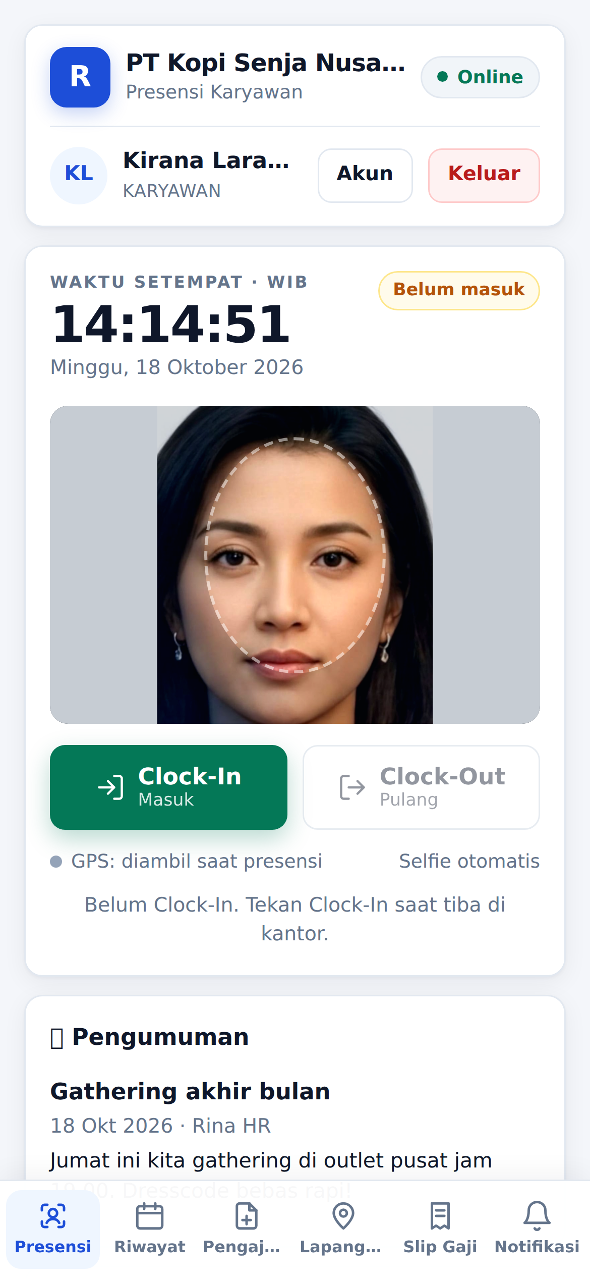 Screenshot AI Facial Liveness Detection RapiAbsen